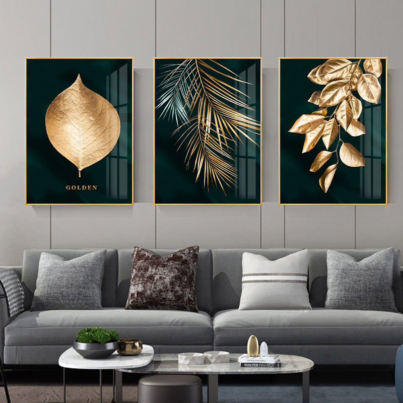 Plant Leaves Light Luxury Mural for Sofa Background Wall