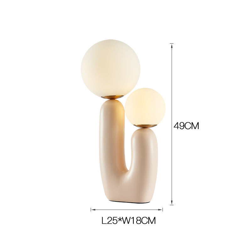 Bedside Bedroom Designer Double-Head Resin Table Lamp