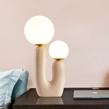 Bedside Bedroom Designer Double-Head Resin Table Lamp